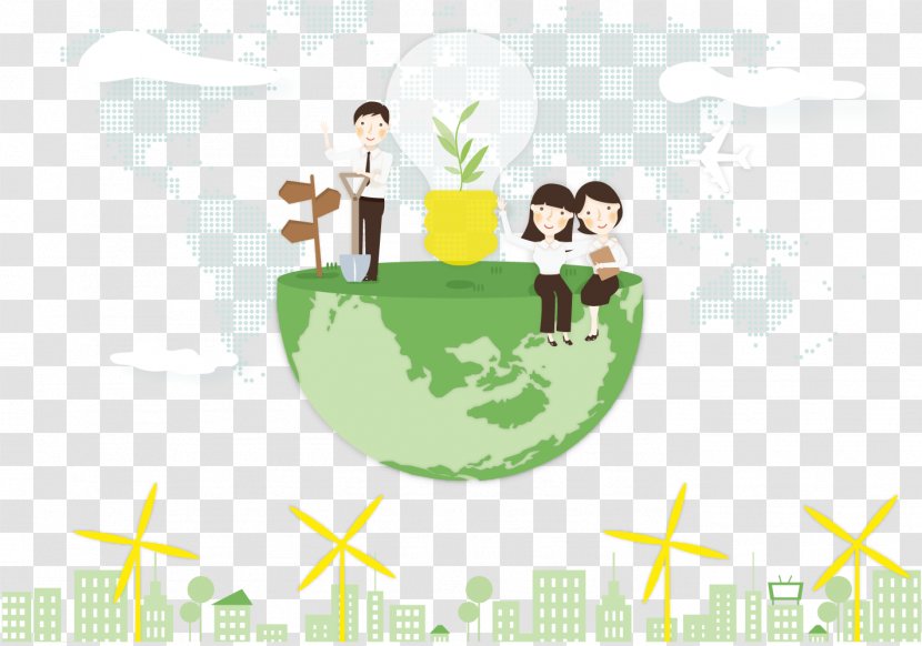 Energy Template Illustration - Vector Environmental Earth City Transparent PNG
