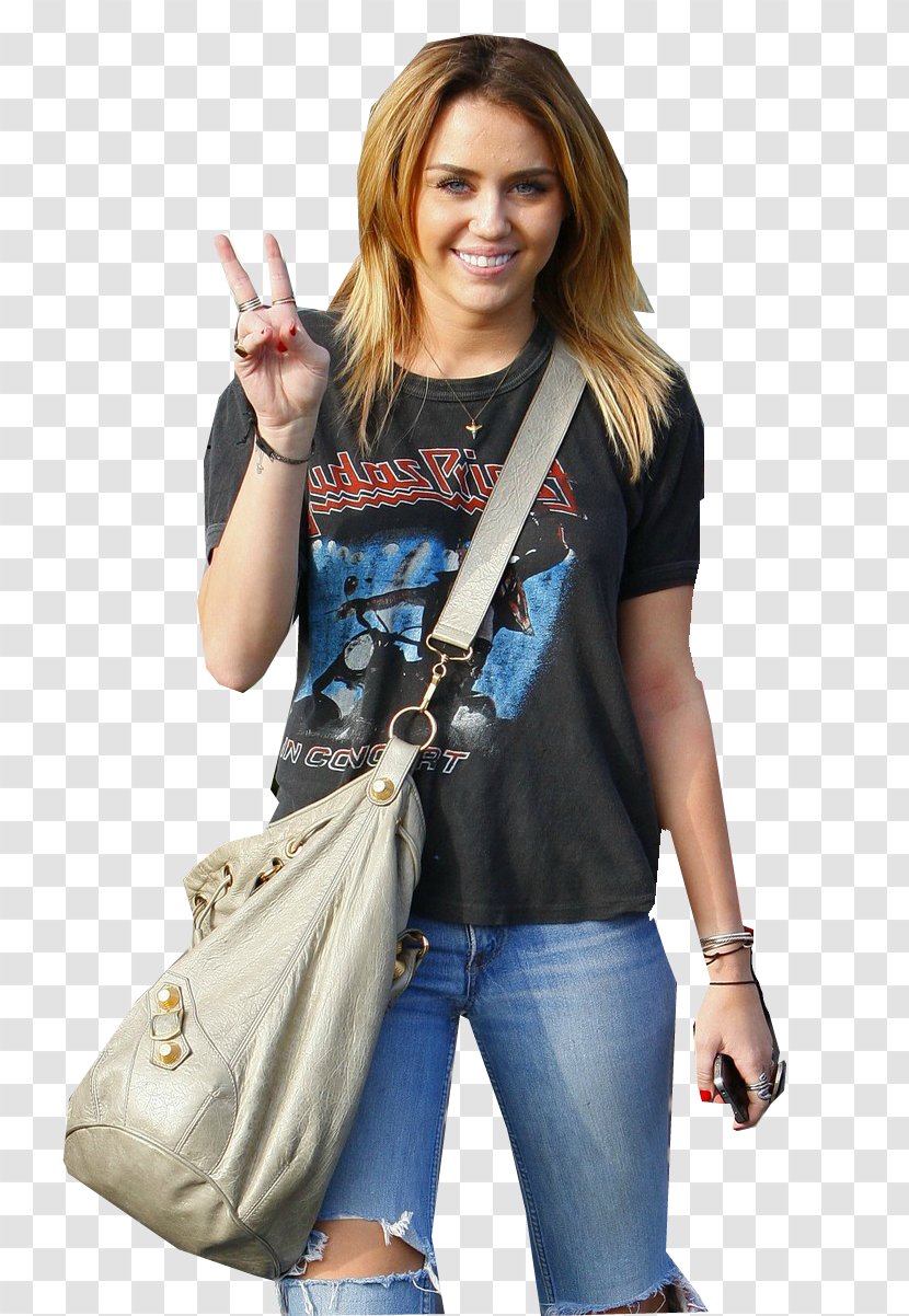 Miley Cyrus T-shirt Jeans Los Angeles Heavy Metal Subculture - Frame Transparent PNG