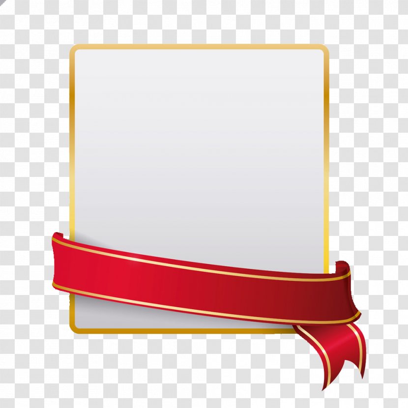 Paper Ribbon Icon - Red - Creative Textured Image Transparent PNG