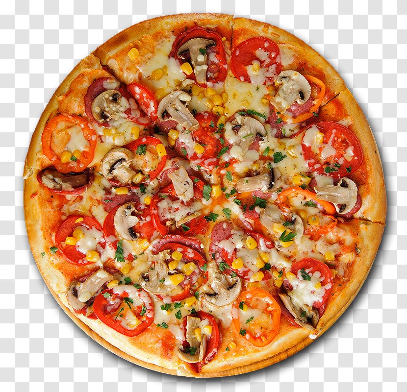Pizza Margherita Vegetarian Cuisine Take-out Ham - Italian Food Transparent PNG