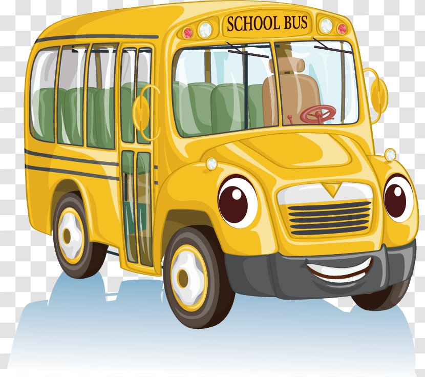 School Bus Cartoon Clip Art - Vector Material Transparent PNG
