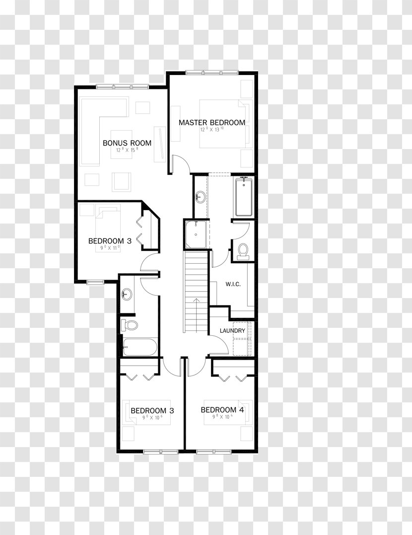 House Floor Plan Bedroom Bonus Room - Schematic - A Roommate On The Upper Transparent PNG
