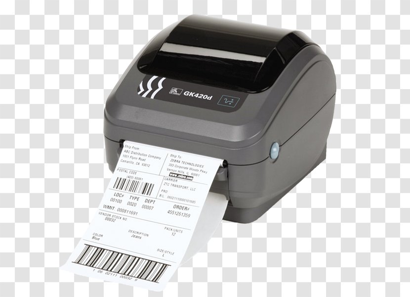 Label Printer Thermal Printing Zebra Technologies - Electronic Device Transparent PNG