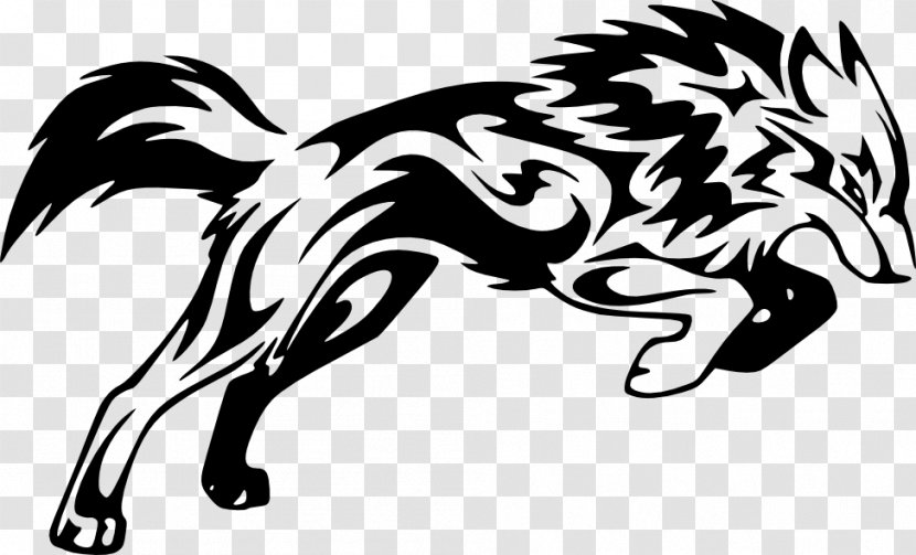 Gray Wolf Tattoo Coyote Tribe Clip Art - Mythical Creature - Tribes Transparent PNG