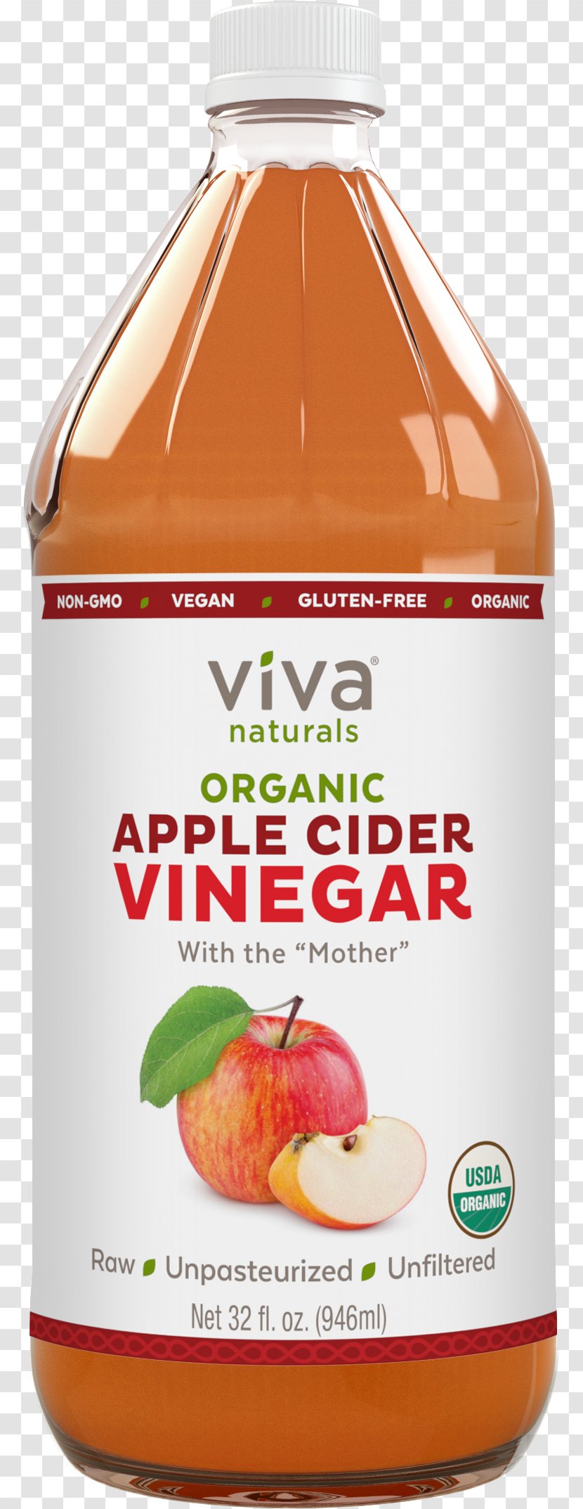 Apple Cider Vinegar Organic Food - Condiment Transparent PNG
