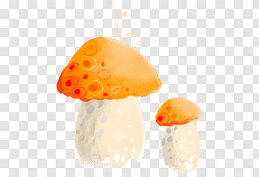 Mushroom - Orange - Small Hand-painted Cartoon Mushrooms Transparent PNG