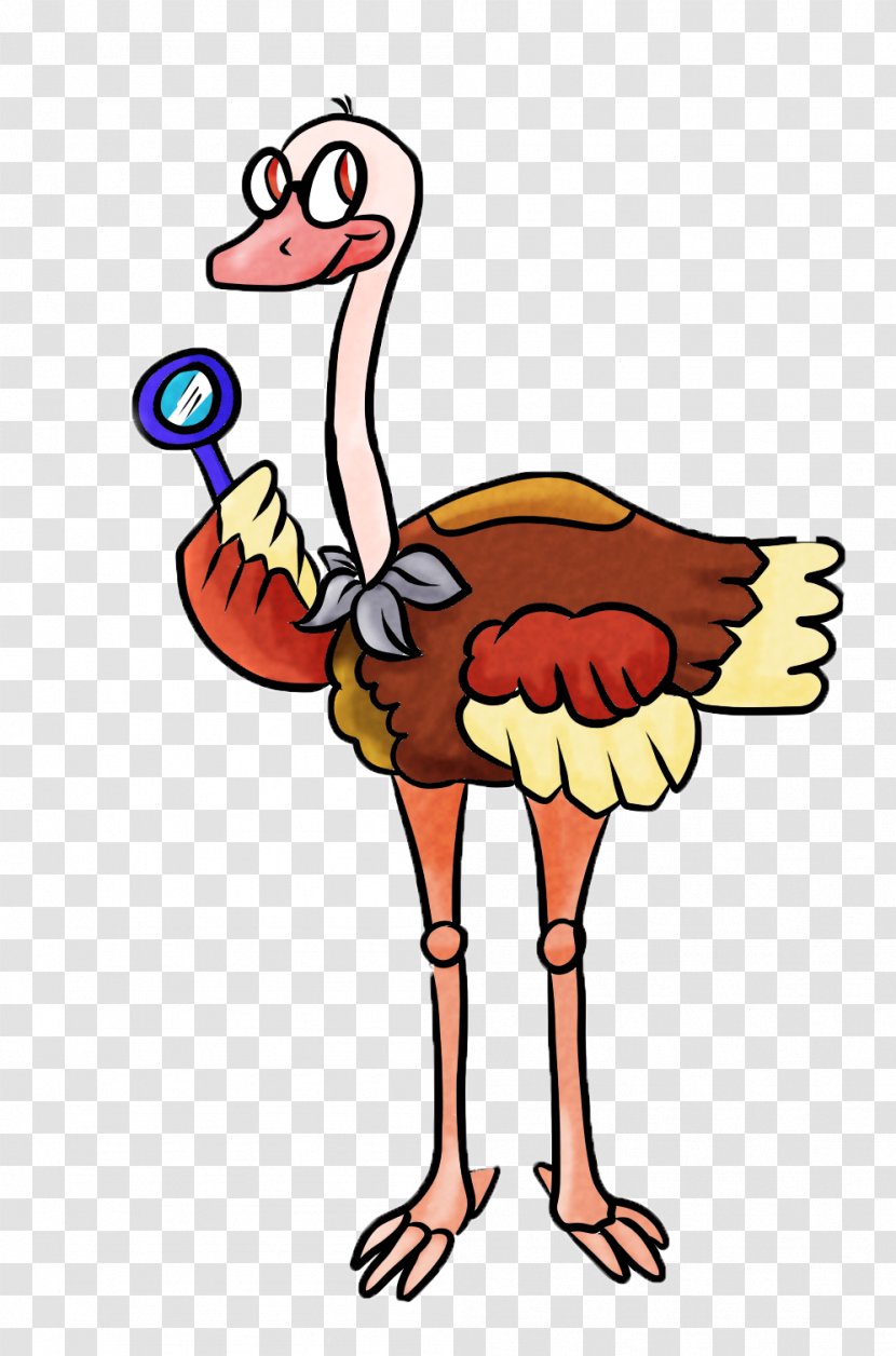 Clip Art Cartoon Beak Neck - Ostrich - Avestrus Poster Transparent PNG