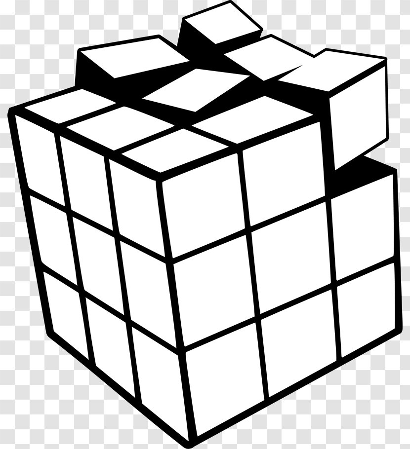 Rubiks Cube Clip Art - Black And White Transparent PNG