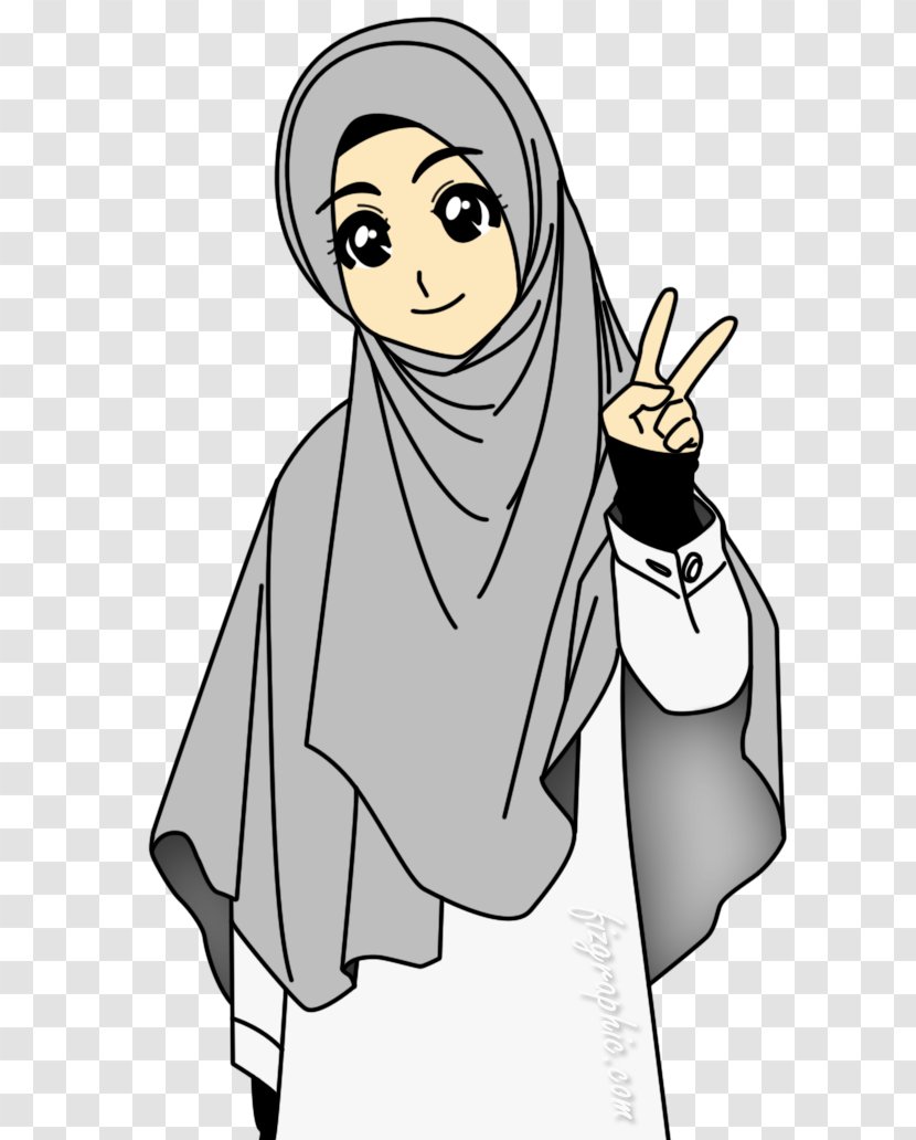 Hijab Muslim Islam Drawing Cartoon - Flower Transparent PNG