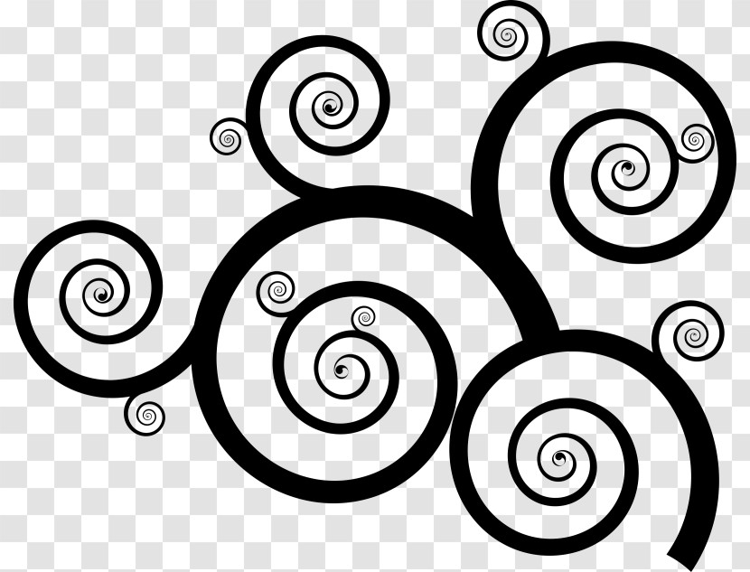 White Black-and-white Circle Spiral Line Transparent PNG