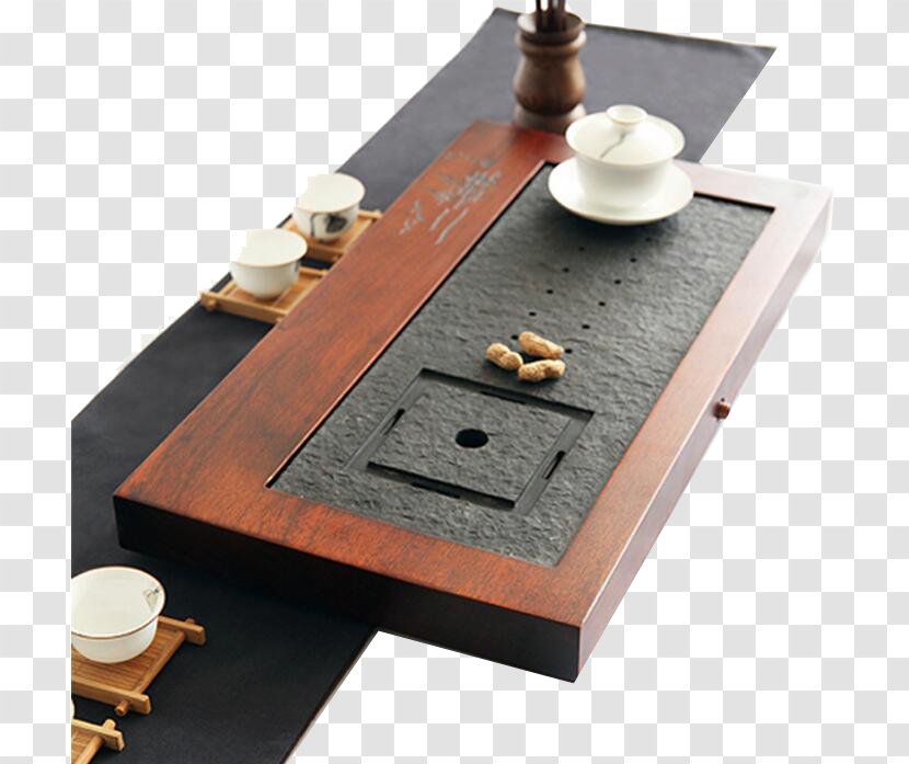 Tea Coffee Table Tray - Black Stone Wood Transparent PNG