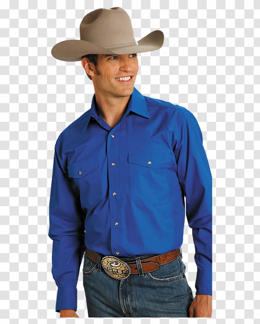 T-shirt Dress Shirt Cobalt Blue Neck - Headgear Transparent PNG