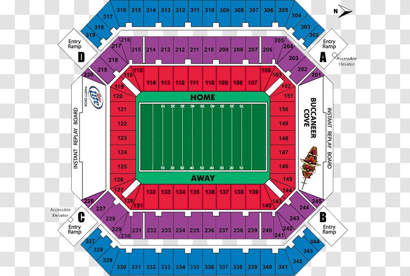 Raymond James Stadium Soldier Field Dodger Tampa Bay Buccaneers NFL - Seating Plan Transparent PNG