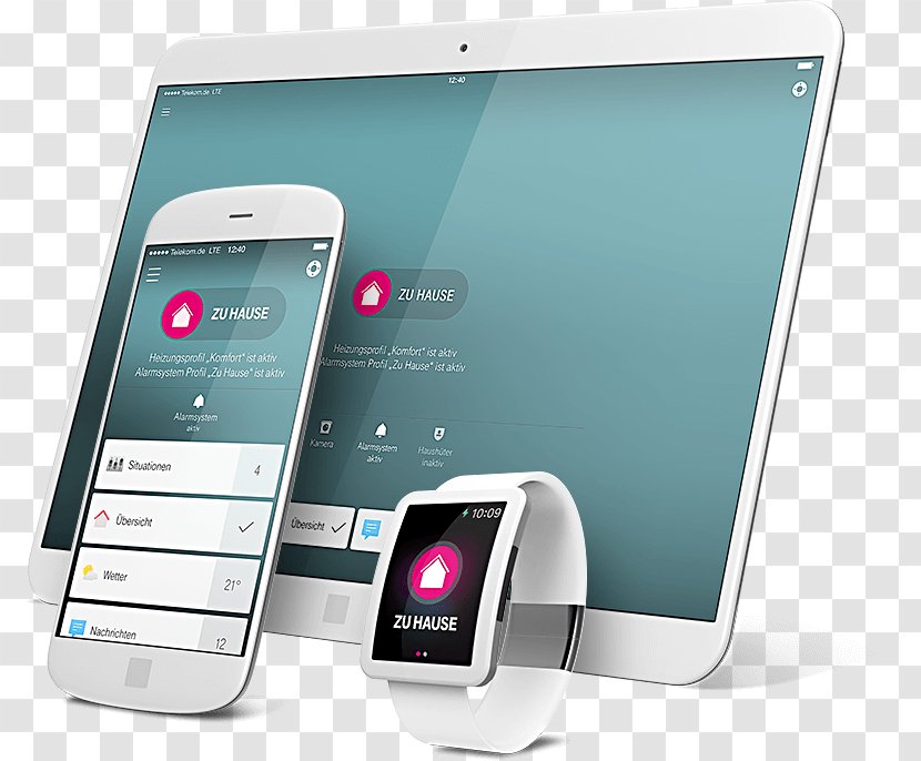 Feature Phone Smartphone Home Automation Kits QIVICON Deutsche Telekom - Communication Device - Smart Transparent PNG