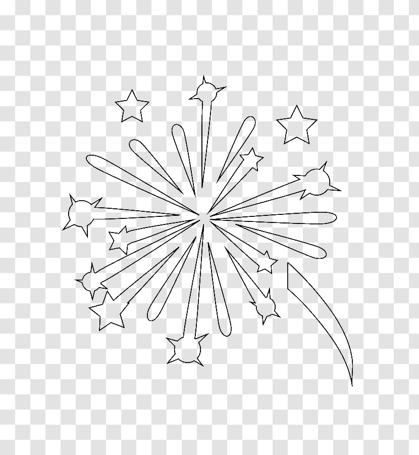 Coloring Book Fireworks Drawing Independence Day New Year - Leaf Transparent PNG