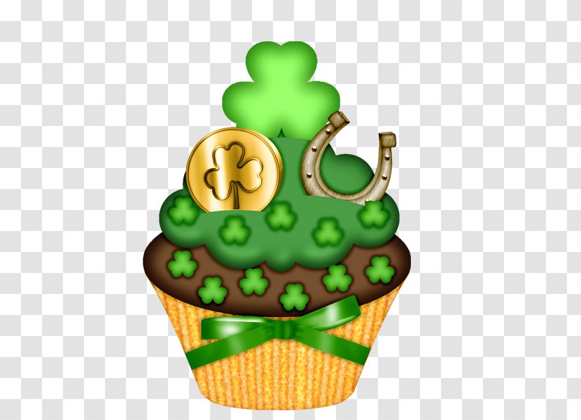 Cupcake Frosting & Icing Birthday Green - Irish Transparent PNG