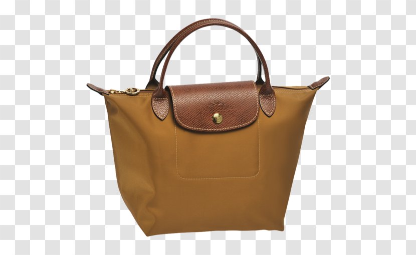 Longchamp Pliage Handbag Tote Bag - Beige - Women Transparent PNG