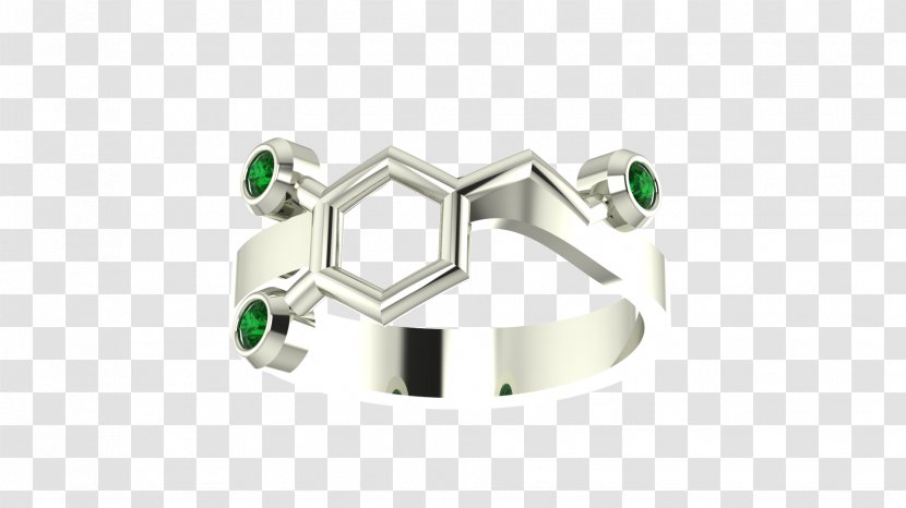 Earring Dopamine Gold Molecule - Cufflink - Solid Ring Transparent PNG