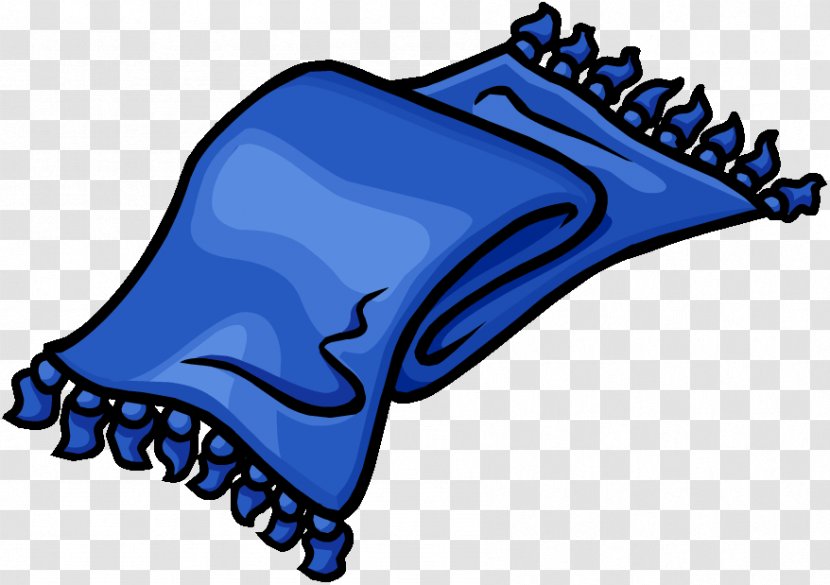 Club Penguin Scarf Blue Coat Clip Art - Cobalt - Clothing Transparent PNG