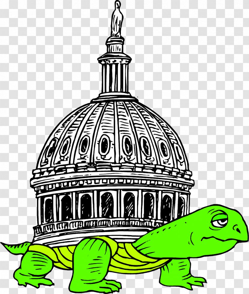Painted Turtle Tortoise - Vector With A Castle Transparent PNG
