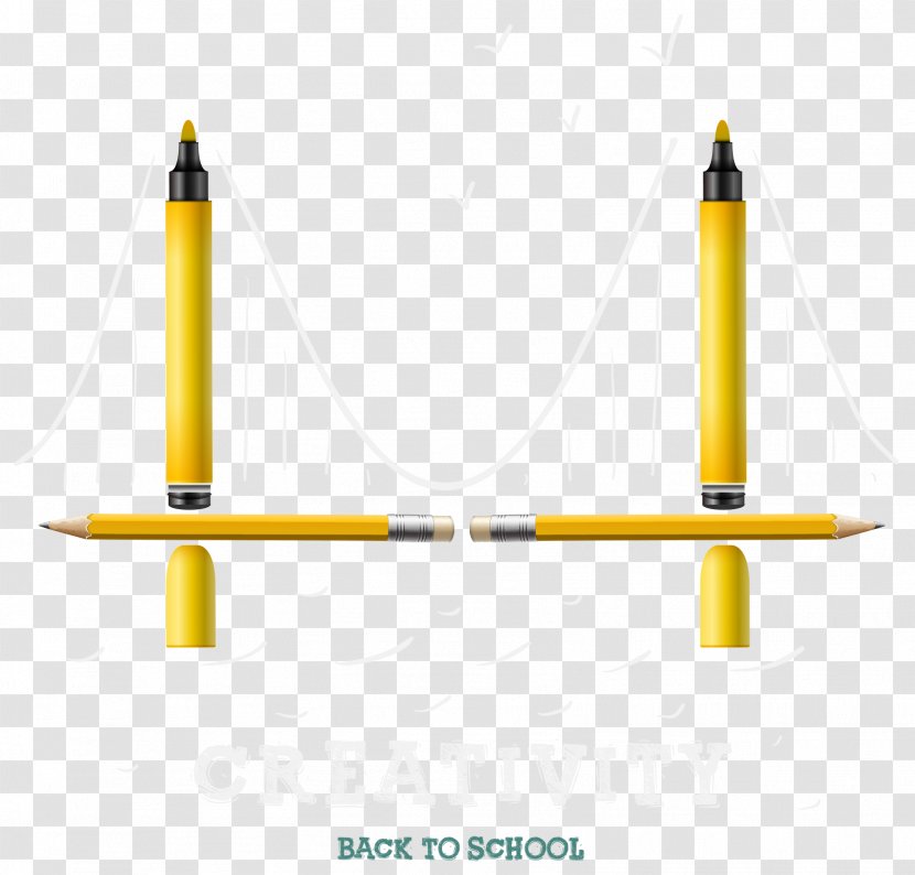 Drawing Watercolor Painting Pencil - Yellow - Pen Vector Transparent PNG