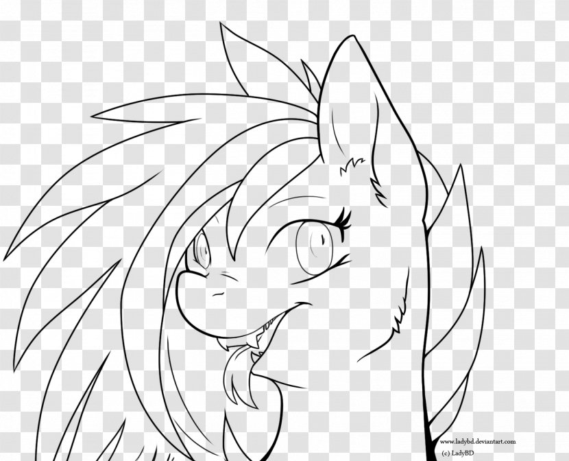 Line Art Pony Applejack Princess Luna - Silhouette - Pegasus Hair Transparent PNG