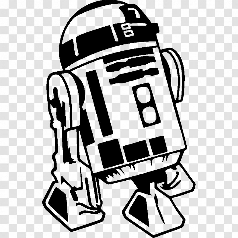 R2-D2 C-3PO Wall Decal Sticker - Black And White - R2d2 Transparent PNG