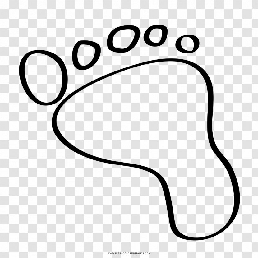 Coloring Book Drawing Black And White Foot Line Art - Printing Transparent PNG