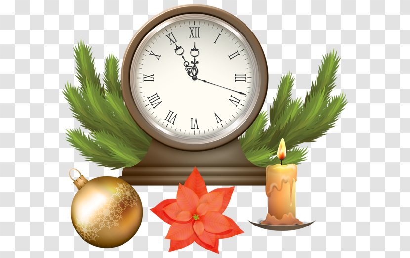 Clock Christmas Clip Art - Candle - Golden Creative Transparent PNG