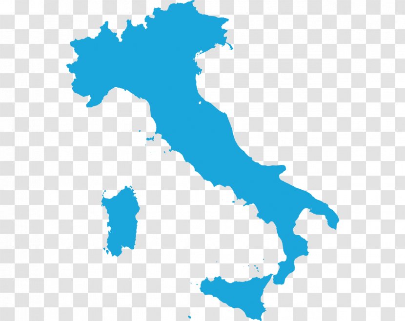 Italy Vector Map - Blue Transparent PNG