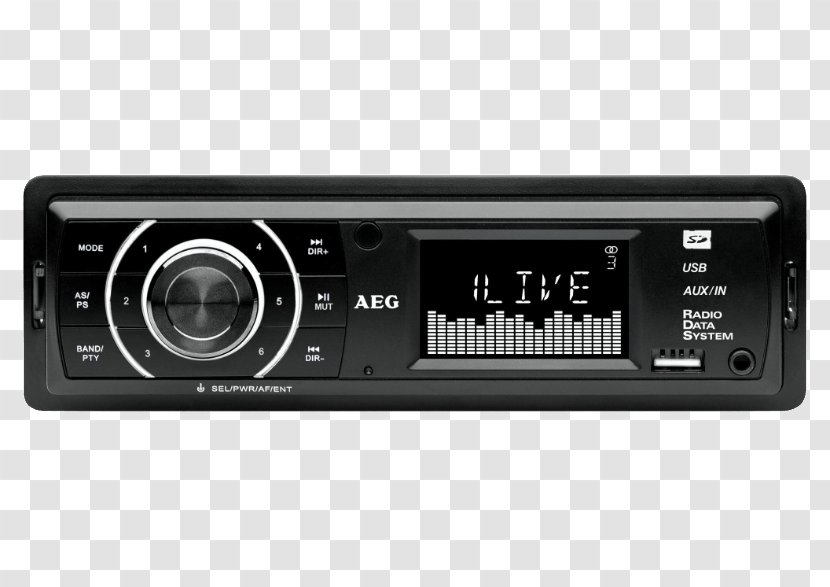 Vehicle Audio AEG AR 4027 Digital Receiver Automotive Head Unit Radio Station - USB Transparent PNG