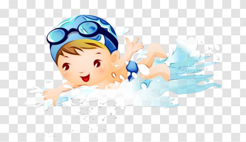 Child Cartoon - Swimming - Silhouette Transparent PNG