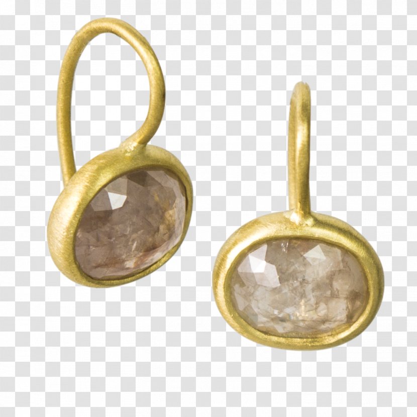 Earring Diamond Cut Bezel Gold Transparent PNG