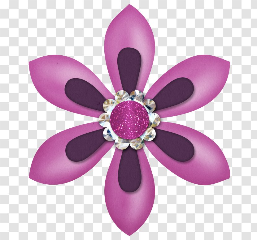 Lavender Background - Magenta - Plant Brooch Transparent PNG