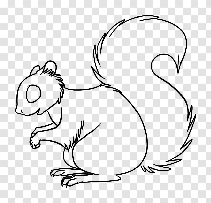 Cat Squirrel Line Art Drawing Painting - Cartoon Transparent PNG