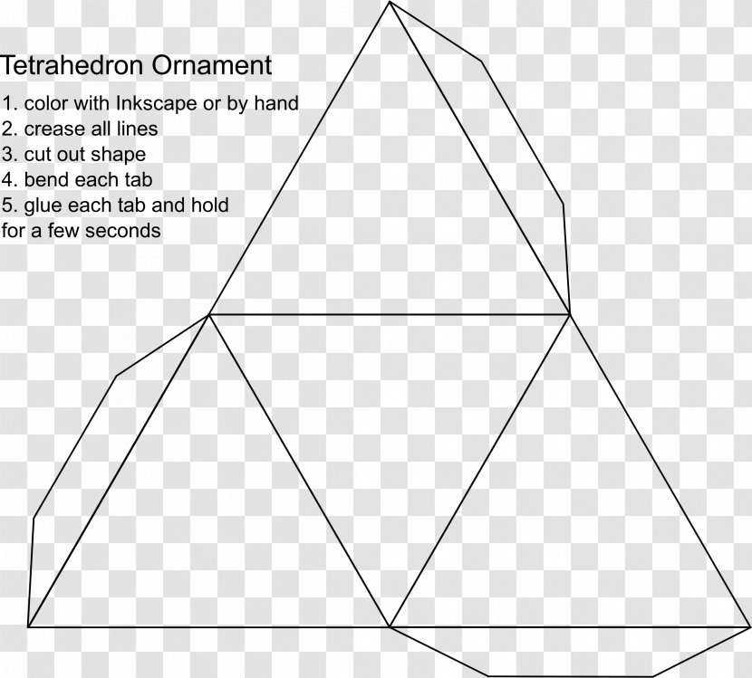 Truncated Tetrahedron Triangle Net Shape - White Transparent PNG