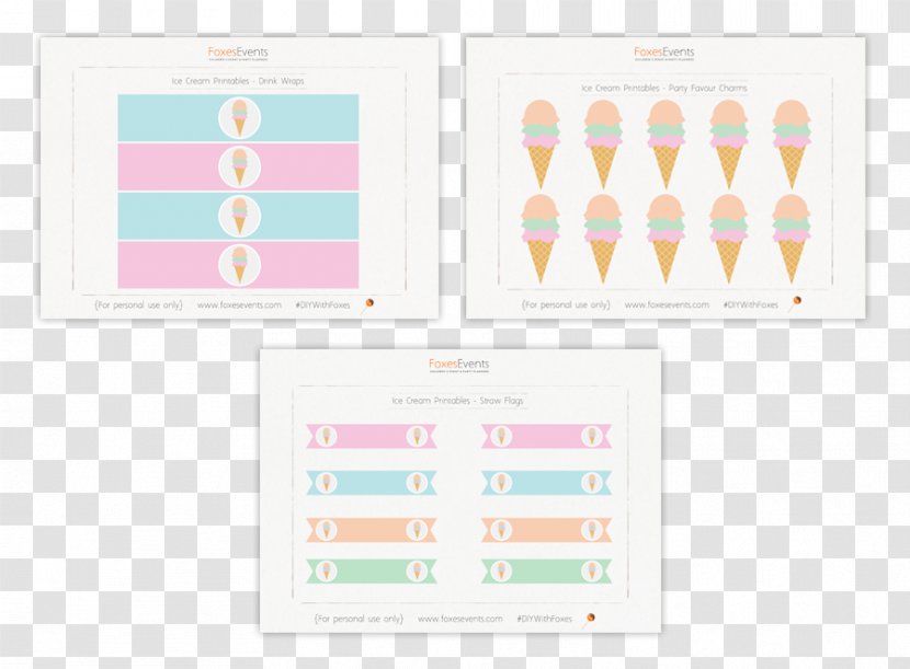Paper Brand Pattern - Material - Ice Cream Party Transparent PNG