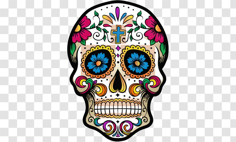 Calavera Day Of The Dead Skull Mexican Cuisine Clip Art - Sticker Transparent PNG