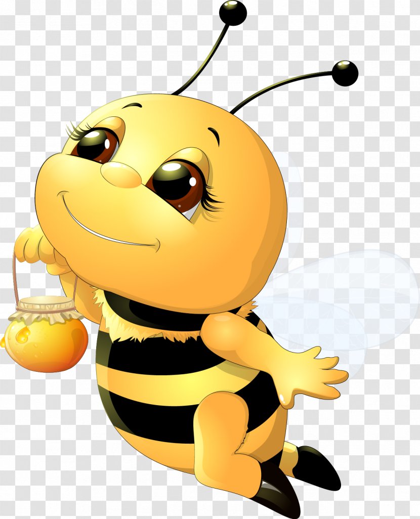 Honey Bee Cartoon Clip Art - Smiley - To Mention Bees Transparent PNG
