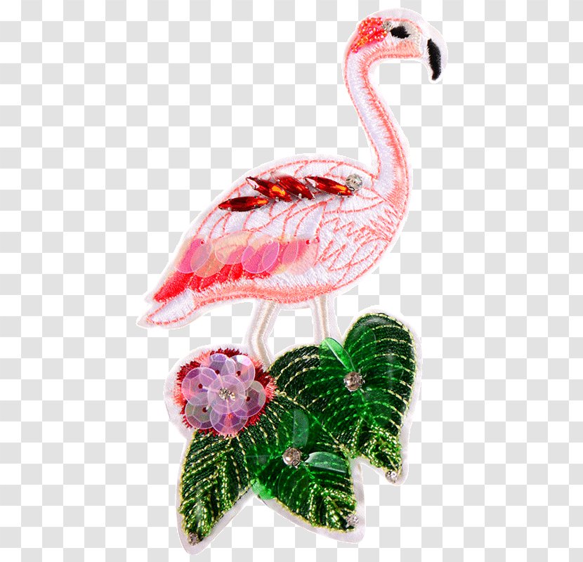 Embroidery Designs Embroidered Patch Iron-on Flamingos - Bead - Folwer Transparent PNG