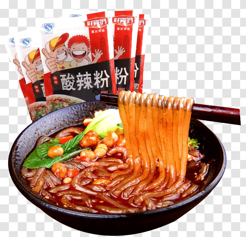 Hot And Sour Noodle Instant Sichuan Cuisine Soup - Chongqing Transparent PNG