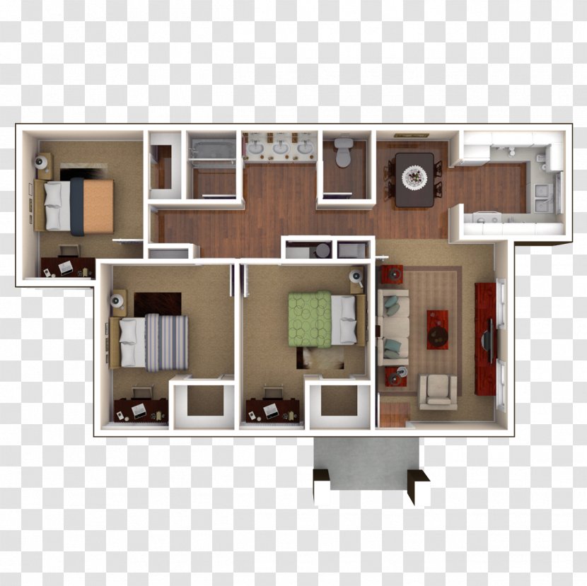 Bulldog Village Apartment California State University, Fresno Housing Floor Plan - Real Estate - Near Transparent PNG