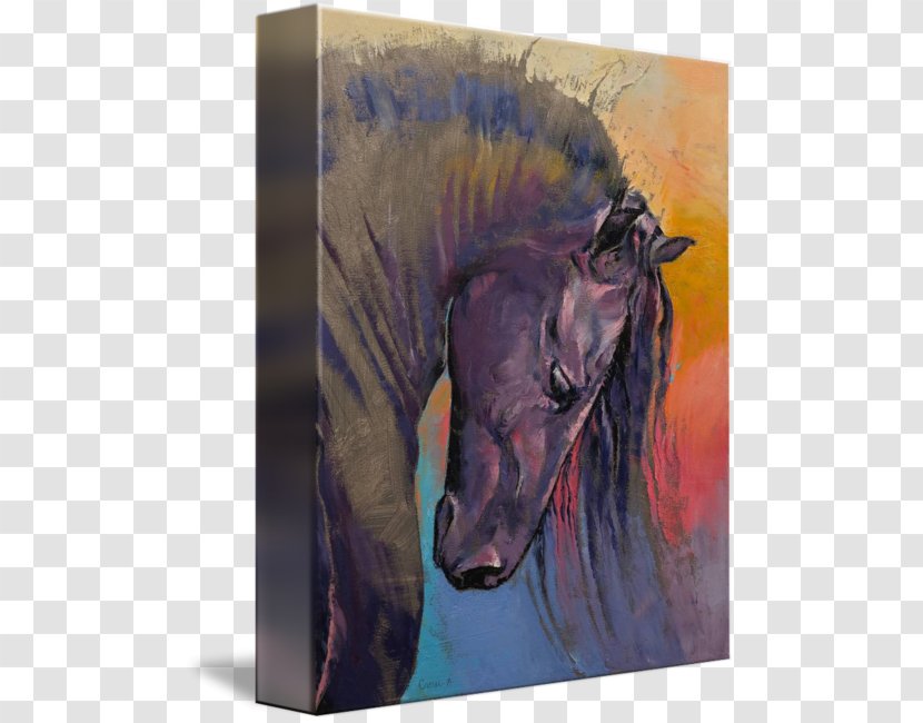 Watercolor Painting Horse Canvas Oil - Paint - Friesian Transparent PNG