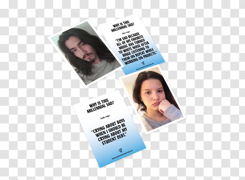 Millennials Sadness Brand Aesthetics Post Cards - Sad Selfie Transparent PNG