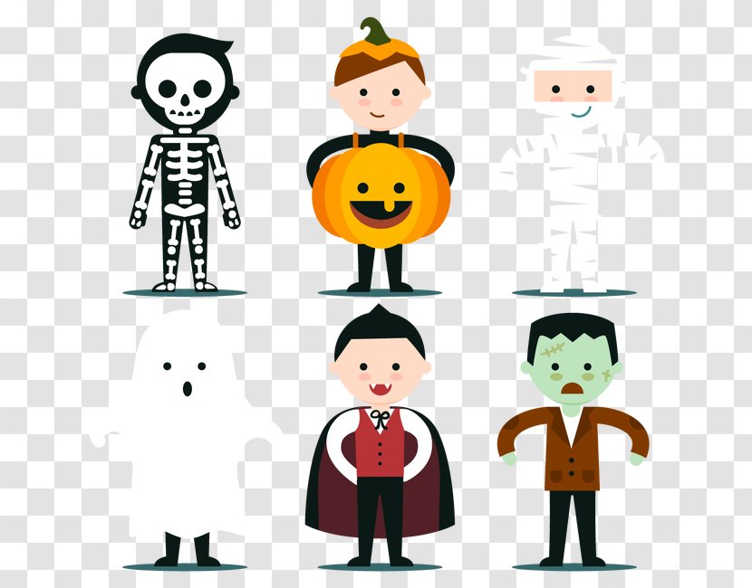 Halloween Euclidean Vector Clip Art - Party - Lovely Children Preparing To Celebrate Transparent PNG