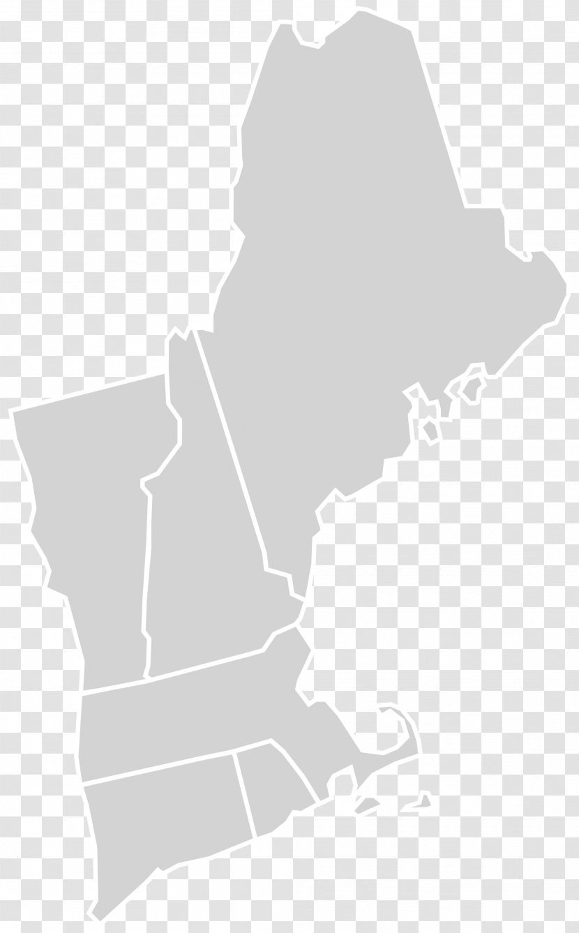 New England Blank Map Region - Monochrome Transparent PNG