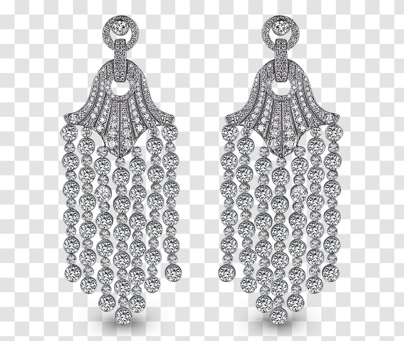 Earring Jewellery Diamond Engagement Ring - Silver - Chandelier Earrings Transparent PNG