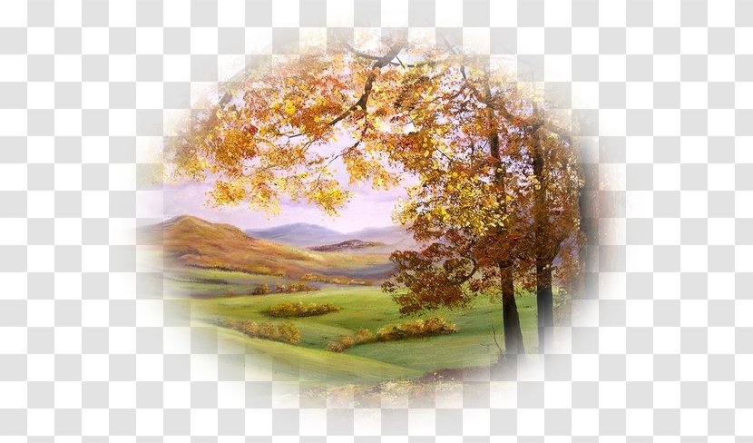 Landscape Painting Autumn Leaves - Heart - Pas De Deux Transparent PNG