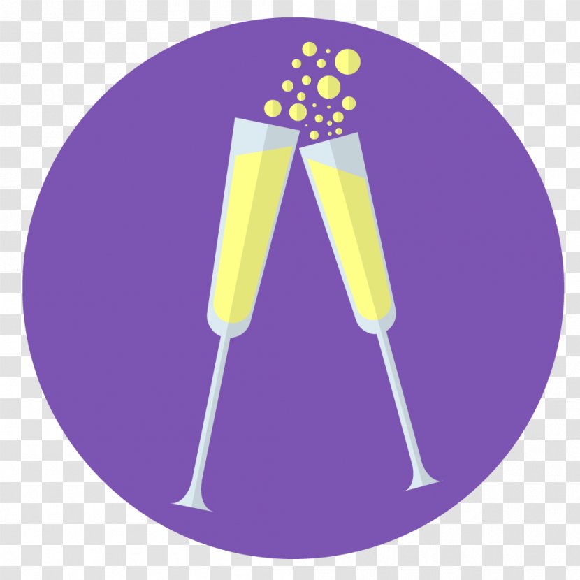 Champagne Glass Wine - Violet - Hand-painted Bride Transparent PNG