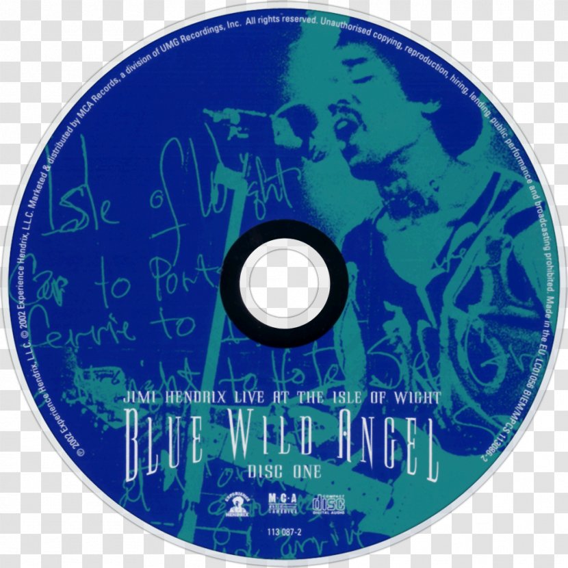 Compact Disc Blue Wild Angel: Live At The Isle Of Wight Jimi Hendrix Live! Crash Landing - Heart - Silhouette Transparent PNG